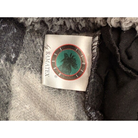 Cabin Fever By Ramatex Sherpa Quarter Zip Men's Small Black White Plaid Fleece - Picture 6 of 10